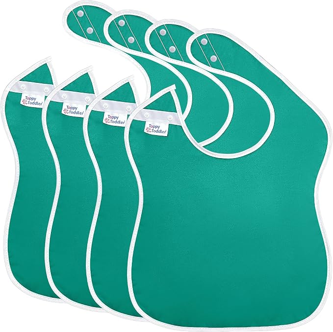 Large Waterproof Baby Bibs for 1-4 years old – Lightweight, Soft & Durable Bibs by ToppyToddlerUSA