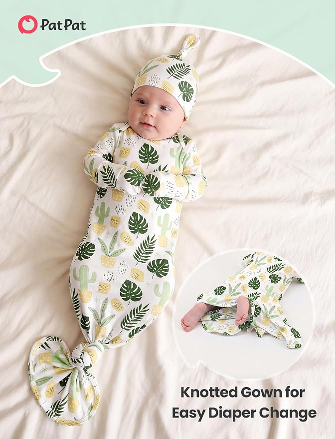 PATPAT Baby Sleeper Gown with Hat - Image 4