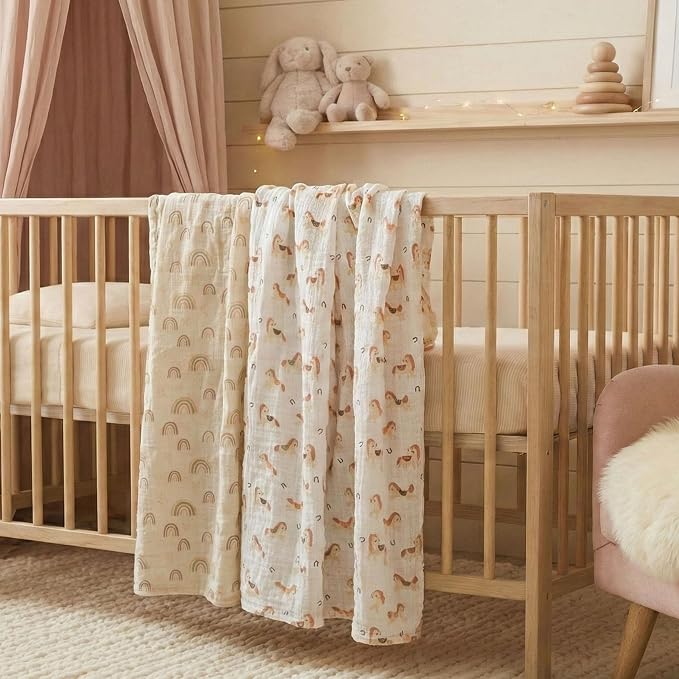 Muslin Swaddle Blankets for Newborn, Cotton Receiving Blanket | 4 Pack 100% - Image 7