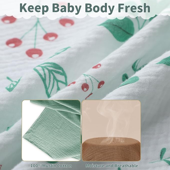 Muslin Swaddle Blankets for Newborn, 2 Pack Breathable Soft Receiving Blanket - Image 5
