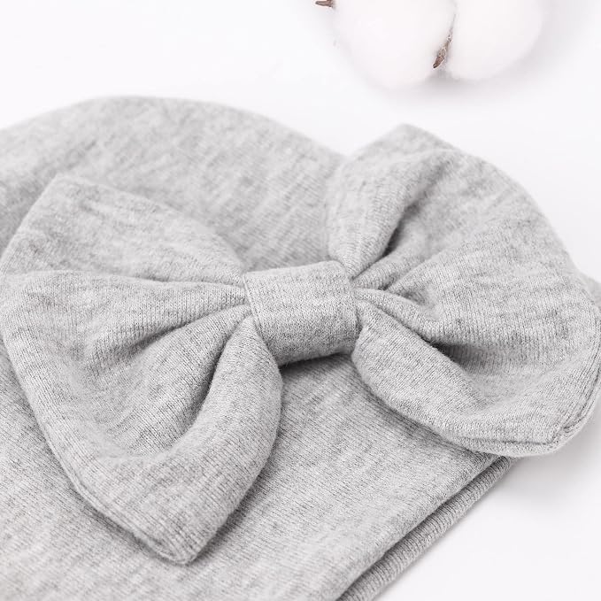 Newborn Baby Hats and Mittens Set Infant Bow Beanie Cap Toddler Gloves Newborn - Image 4