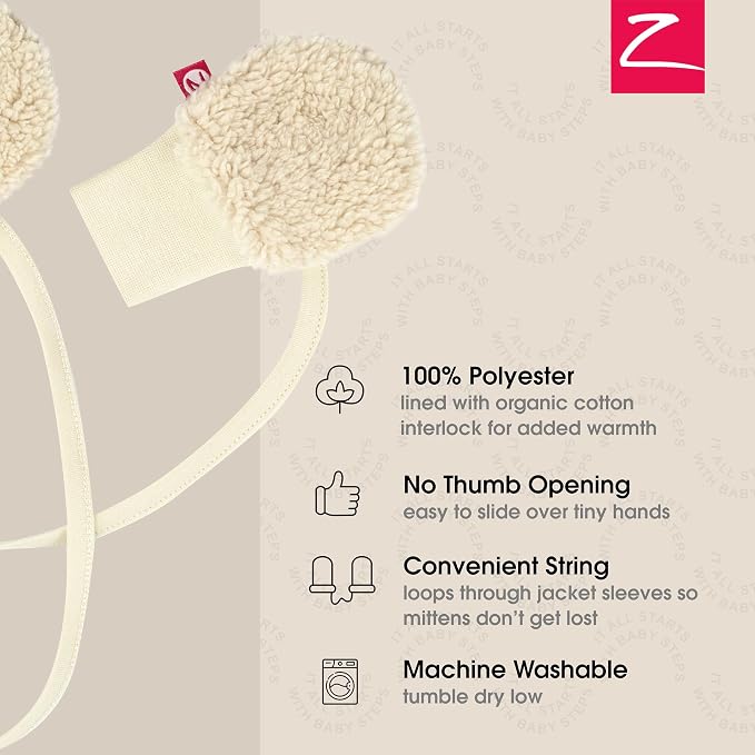 Zutano Baby Fleece Mittens for Infant, Outdoor Baby Winter Gloves | Thumbless - Image 3