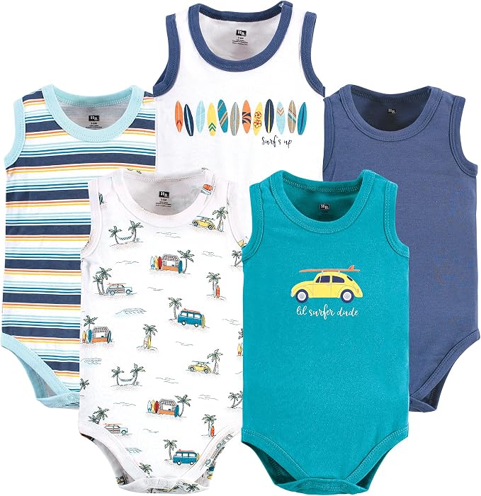 Hudson Baby Unisex Baby Cotton Sleeveless Bodysuits - Image 2