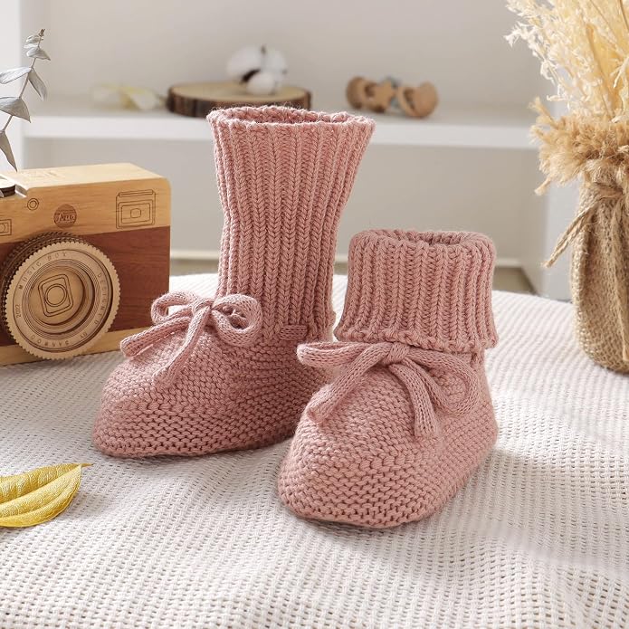 Hadetoto Baby Booties Cotton Newborn Boys Girls Shoes Knit Socks | Cozy Warm - Image 3