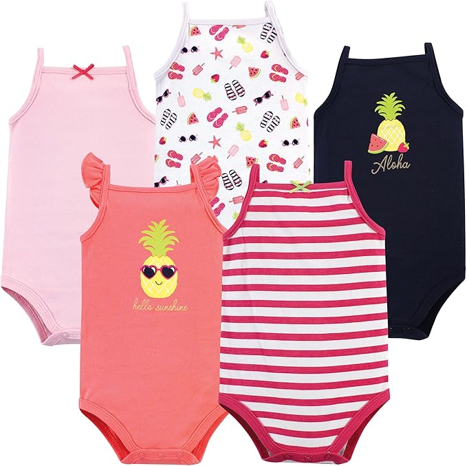 Hudson Baby Basics Unisex Baby 5-Pack Sleeveless Baby Bodysuits by HudsonBaby