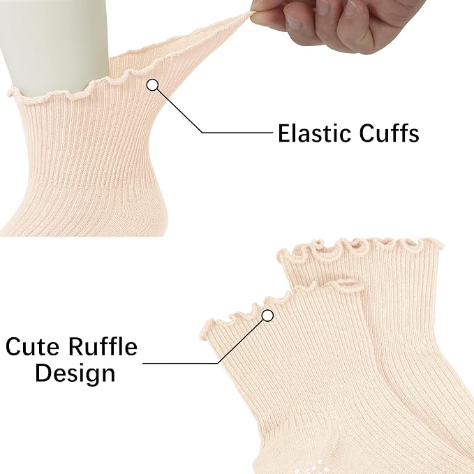 Girls Ruffle Socks Non-Slip Ankle Socks - Image 5
