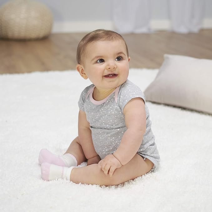Gerber Baby Girls 5-Pack Short Sleeve Variety Onesies Bodysuits - Image 5