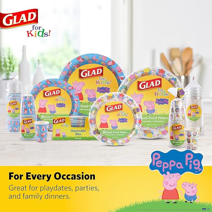 Glad for Kids Peppa Pig Paper Bibs - Image 7