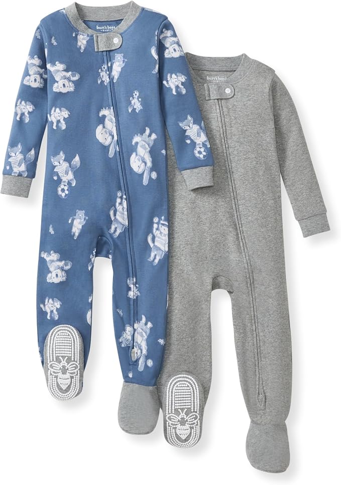 Burt's Bees Baby Boys Organic Cotton, Snug Fit Footed Sleeper Pajamas | by BurtsBeesBaby