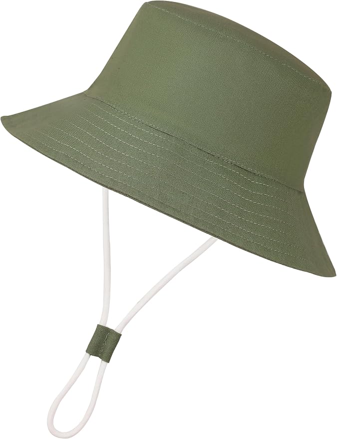 Baby Boy Sun Hat Toddler Bucket Beach Hat Girl UPF 50+ Cotton Linen - Image 2