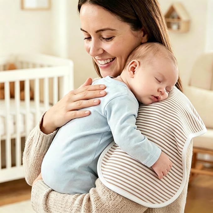 Baby Burp Cloths 8-Pack, Waterproof Burping Cloths, 4-Layer Super Absorbent & - Image 9