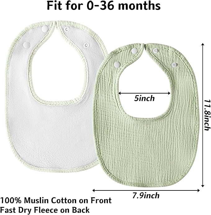 Muslin Baby Bibs 6-Pack Baby Drool Bandana Bibs - Image 7