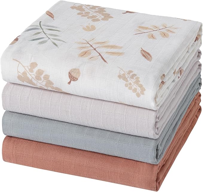 POMISO Muslin Swaddle Blankets for Boys & Girls, Newborn Receiving Blankets by POMISO