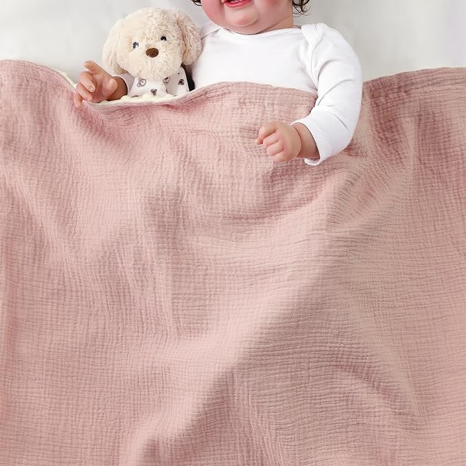 CREVENT 30''X40'' Organic Muslin Cotton Baby Blanket - Image 3