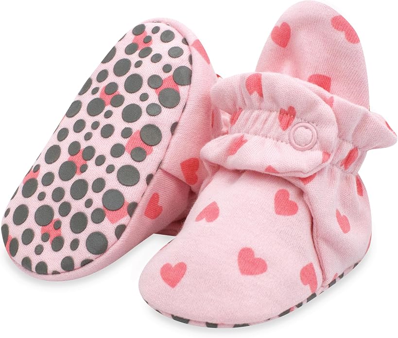 Zutano Unisex Organic Cotton Baby Booties, Stay-On and Non-Slip, Newborn to by Zutano