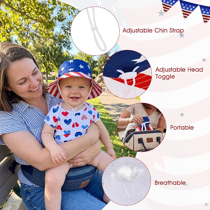 Durio UPF 50+ Baby Sun Hat Wide Brim Toddler Bucket Hats - Image 3