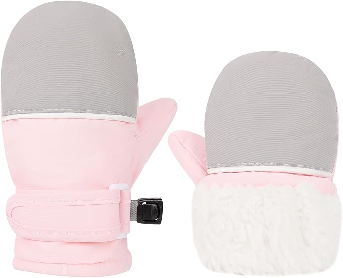 Toddler Gloves Kids Mittens Winter Warm Lined Fleece Gloves Waterproof Snow by Slivery+Color