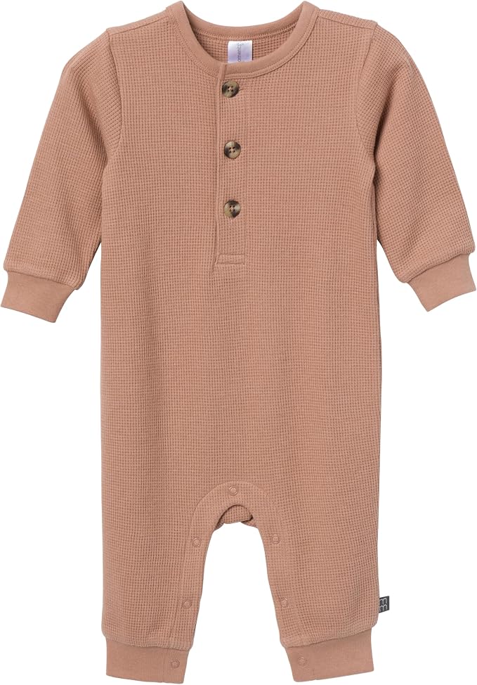 Modern Moments by Gerber Baby Henley Waffle Knit Romper by ModernMomentsbyGerber