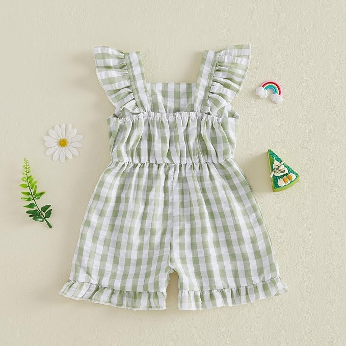 Little Girl Romper Toddler Overalls Summer Bow Jumpsuit Boho Outfit 6M-5T - Image 8
