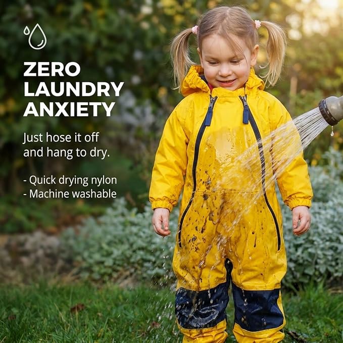 Tuffo Muddy Buddy Kids Waterproof Rain Suit One-Piece Coverall, Dual Zippers - Image 9