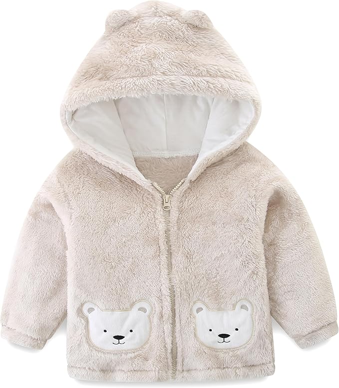 Newborn Infant Baby Boys Girls Cartoon Fleece Hooded Jacket Coat by BabymineStartFromTheHeart