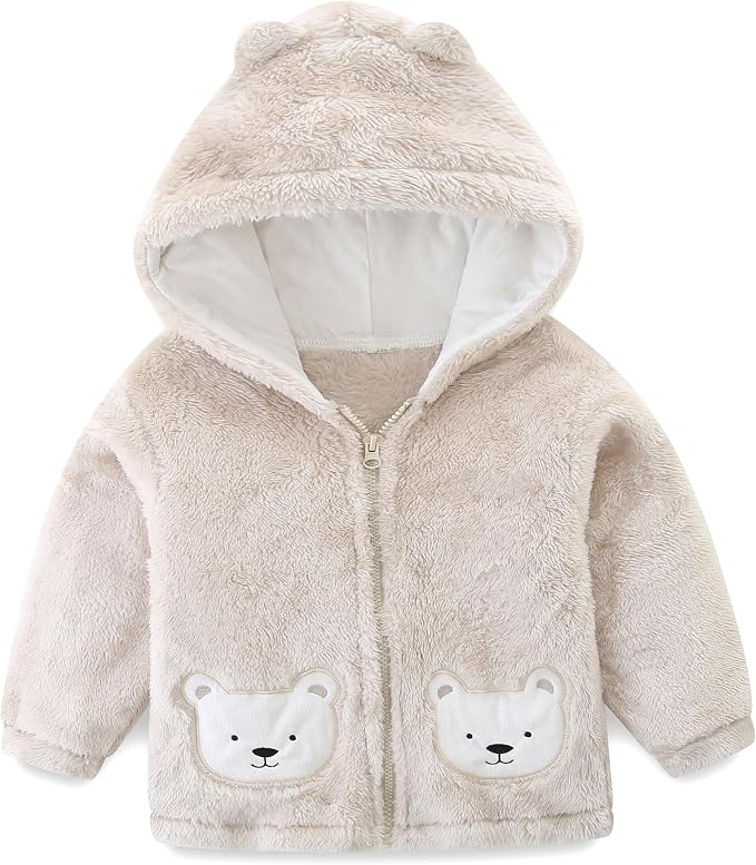 Newborn Infant Baby Boys Girls Cartoon Fleece Hooded Jacket Coat by BabymineStartFromTheHeart
