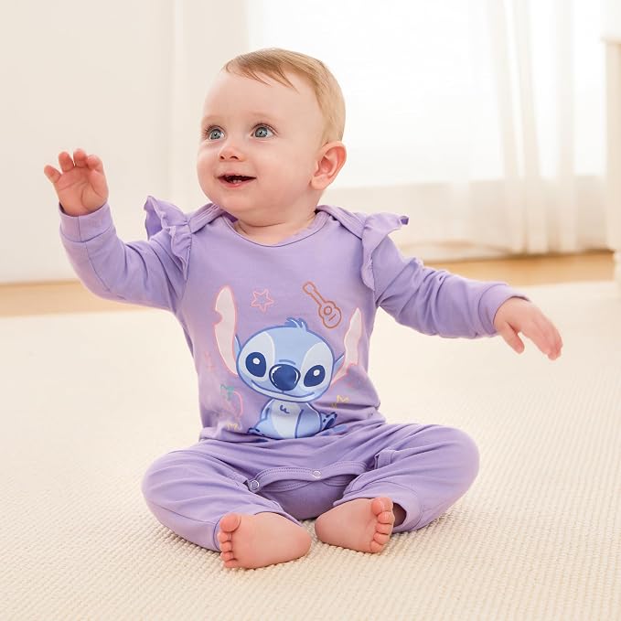 Disney Stitch Princess Minnie Winnie Marvel Baby Girls Ruffle Long Sleeve - Image 3