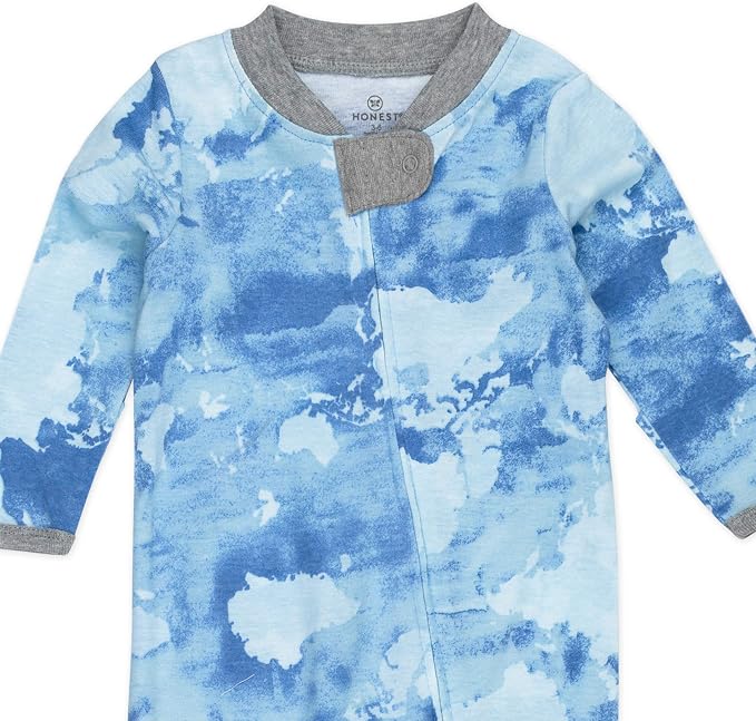 HonestBaby Baby Boys' Sleep & Play Footed One-piece Pajama Sleeper 100% Organic - Image 3