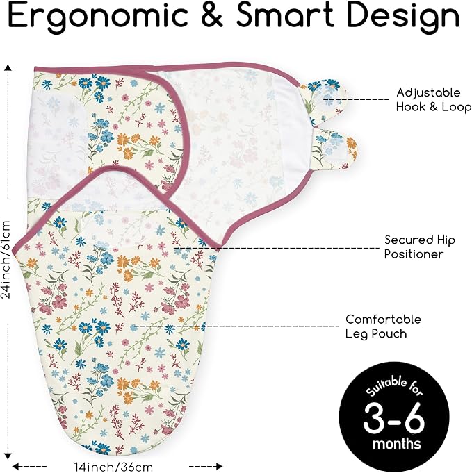 Cotton Swaddles for Newborn, Baby Newborn Swaddle 3-6 Month | 2-Pack Soft - Image 2