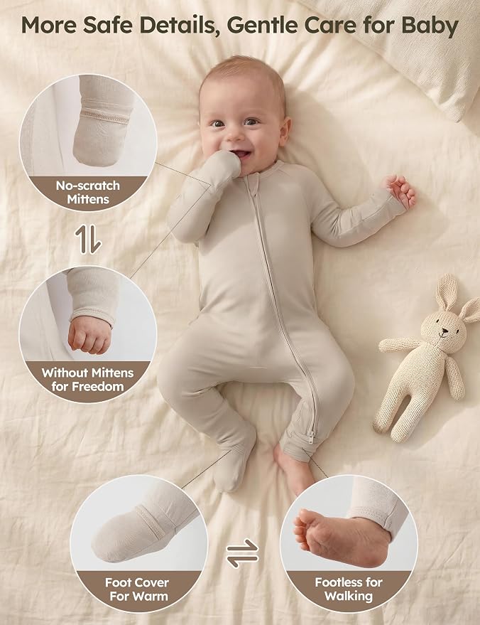 Yoofoss Viscose From Bamboo Baby Pajamas Footless & Footed baby Sleepers - Image 5