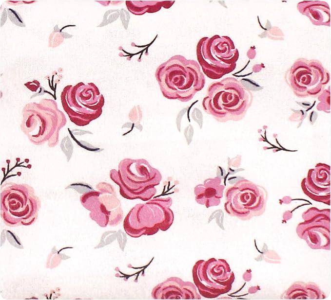 Hudson Baby Unisex Baby Cotton Flannel Receiving Blankets Bundle, Cream Rose - Image 2