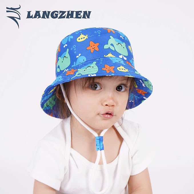 LANGZHEN Sun Protection Hat for Kids Toddler Boys Girls Wide Brim Summer - Image 2