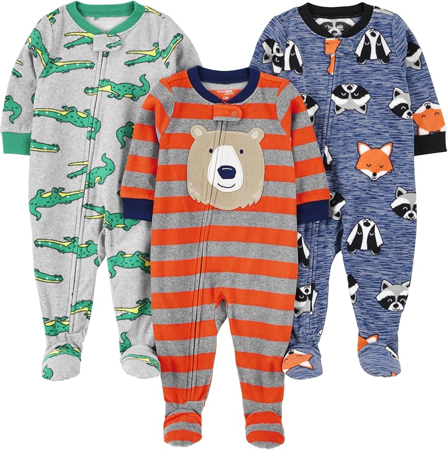Simple Joys by Carter's Baby Boys Loose-Fit Flame Resistant Fleece Footed by SimpleJoysbyCarters