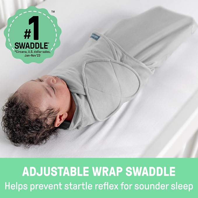 SwaddleMe by Ingenuity Monogram Collection Baby Swaddle, 100% Cotton, Improves - Image 2