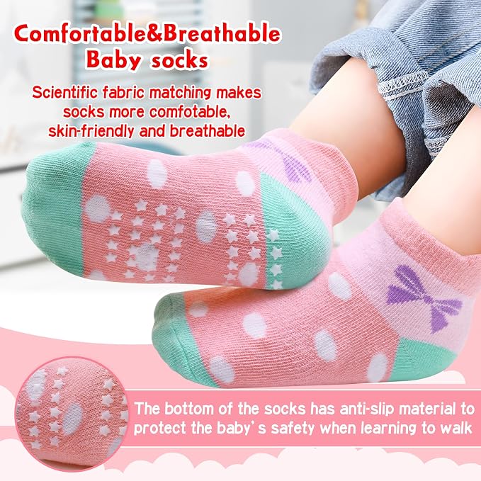 Toddler Non Slip Grip Ankle Socks - Image 4