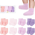 8 Pairs Newborn Socks Thick Cotton Terry Turn Cuff Baby Socks 0-6 Months Cute by BebeFavour