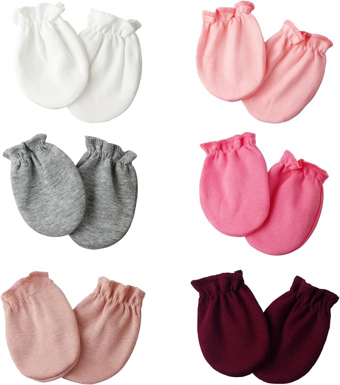 Baby Mittens 0-6 Months No Scratch 100% Cotton Gloves by Flagsky