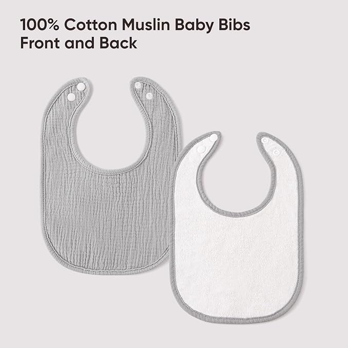 Bearmoss Baby Bibs for Drooling and Teething 100% Cotton Muslin Bibs | 8 - Image 6