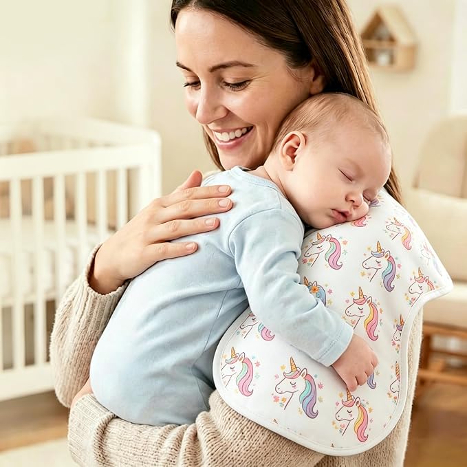 Baby Burp Cloths 8-Pack, Waterproof Burping Cloths, 4-Layer Super Absorbent & - Image 4