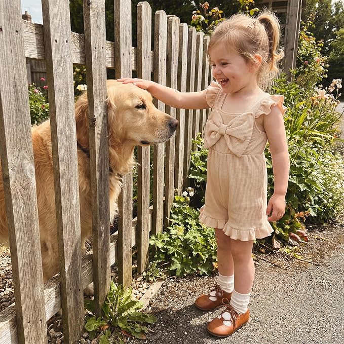 Little Girl Romper Toddler Overalls Summer Bow Jumpsuit Boho Outfit 6M-5T - Image 5