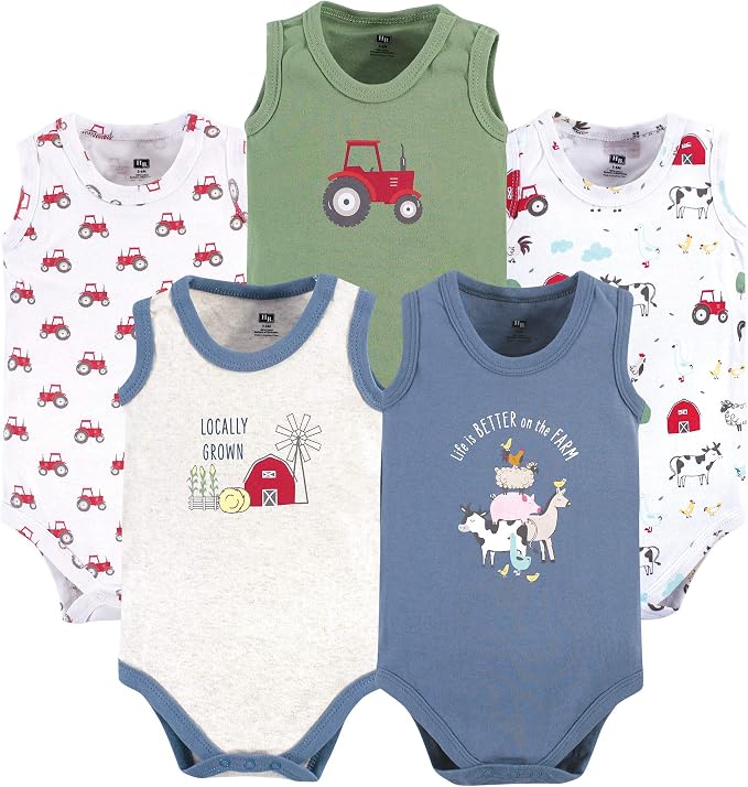 Hudson Baby Unisex Baby Cotton Sleeveless Bodysuits - Image 2