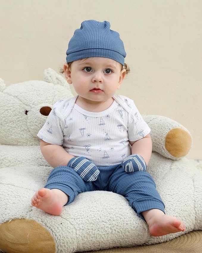 Baby Bodysuits Ribbed Mix Summer Newborn Boy Girl Clothes 5-pack | Multiple - Image 4