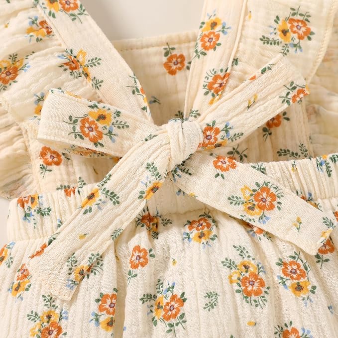 YOUNGER TREE Toddler Baby Girl Ruffled Sleeveless Romper Casual Summer Jumpsuit - Image 6