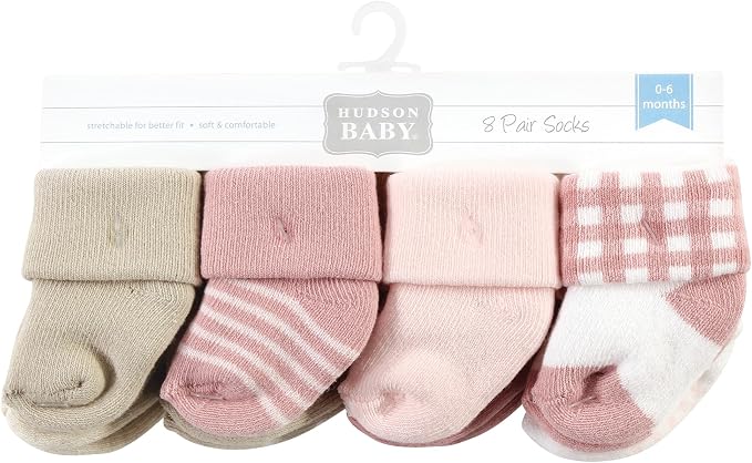 Hudson Baby Baby 8-pack Cotton Rich Newborn and Terry Socks - Image 2