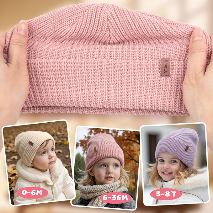 Baby Beanie Toddler Infant Winter Hats Knit Warm Caps - Image 4