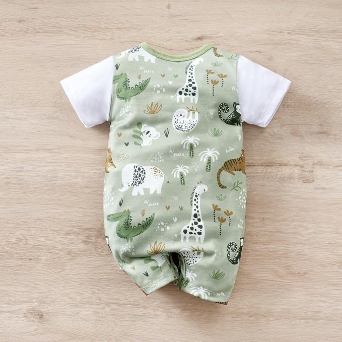 2-Pack Baby Boys Girls Romper Newborn Cartoon Print Short Sleeve Onesie Summer - Image 7