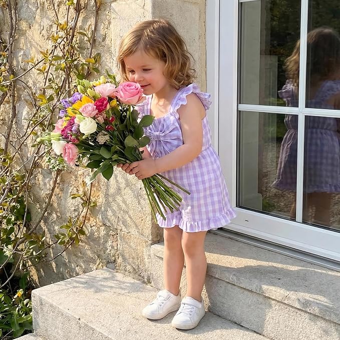 Little Girl Romper Toddler Overalls Summer Bow Jumpsuit Boho Outfit 6M-5T - Image 2