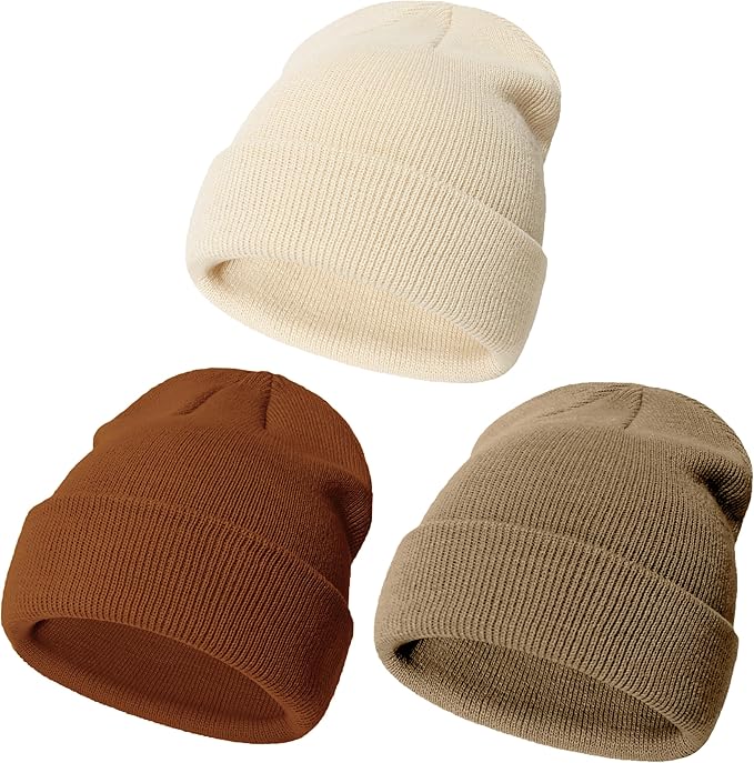 YMYDYFC Baby Beanie 3Pack Toddler Beanie Infant Knit Hat Baby Winter Hats for Boy Girl Winter Clothes Warm Knit Cap 0-6Years