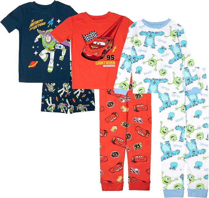 Disney Unisex Kids' 6-piece Snug-fit Cotton Matching Comfortable Pajama Set by Disney