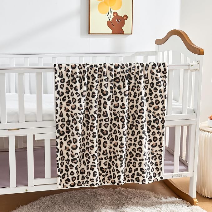 Yurhap Leopard Print Baby Blanket Fleece Baby Blankets - Image 7